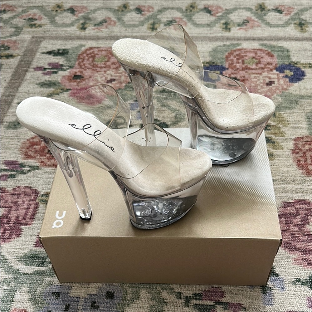 Ellie Platform Heels with Transparent Strap - Picture 2 of 2
